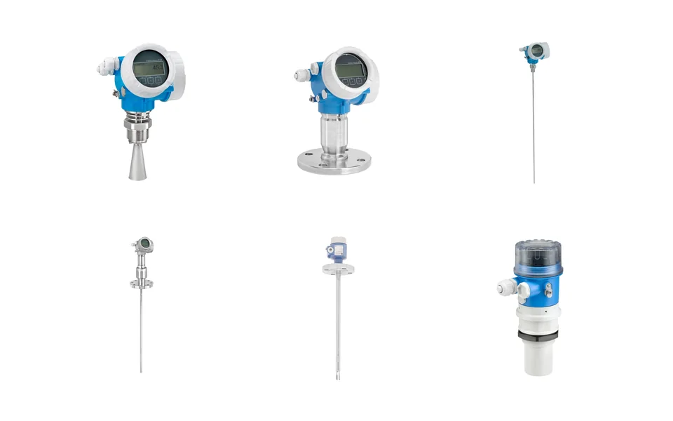 Коллаж уровнемеров Endress+Hauser Micropilot, Levelflex и сигнализаторов Liquiphant